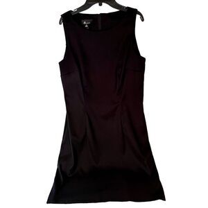 AB Studio Women' Sheath Dress Sz 12 Black Sleeveless Zip Closure Career Workwear